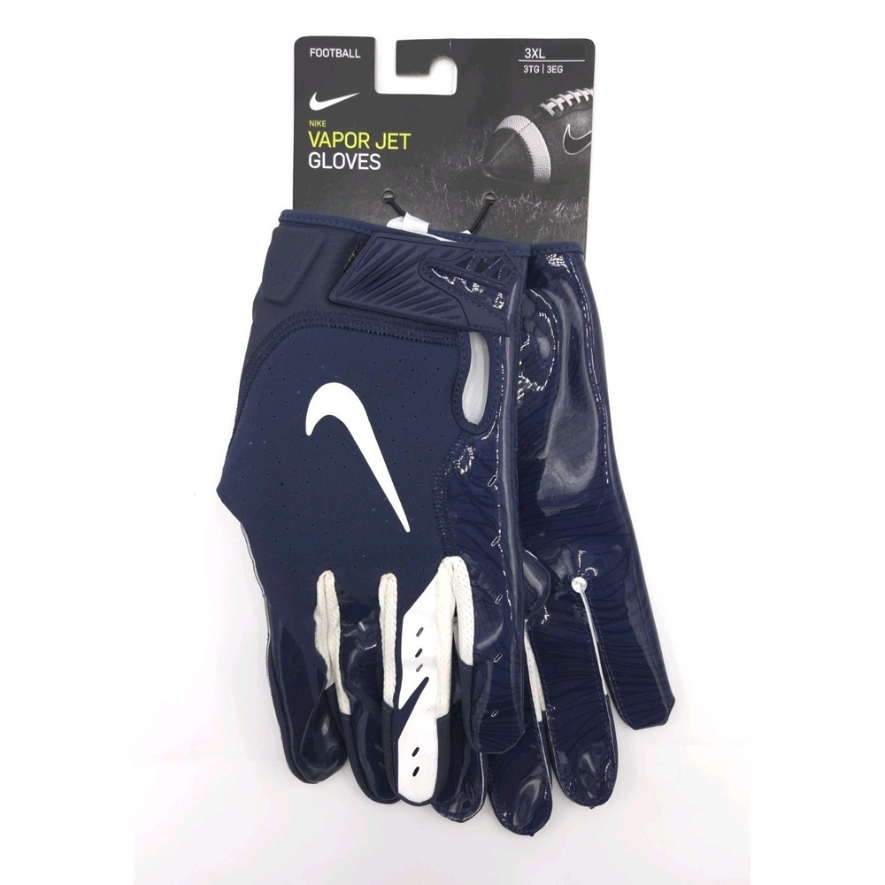 Nike Vapor Jet 5.0 NFL‎ Issued Football Gloves Navy Blue PGF659-453 Size 3XL